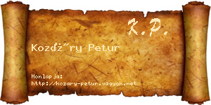 Kozáry Petur névjegykártya